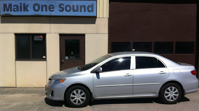 Toyota Corolla 2013 with professional window tint in North Bay